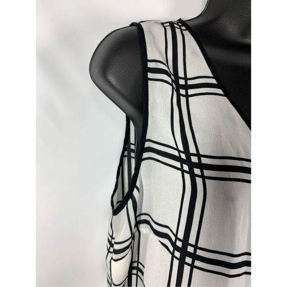 5--- Anthropologie Sunday in Brooklyn sleeveless black white blouse size large - Picture 10 of 10